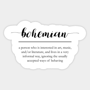 Bohemian word definition Sticker